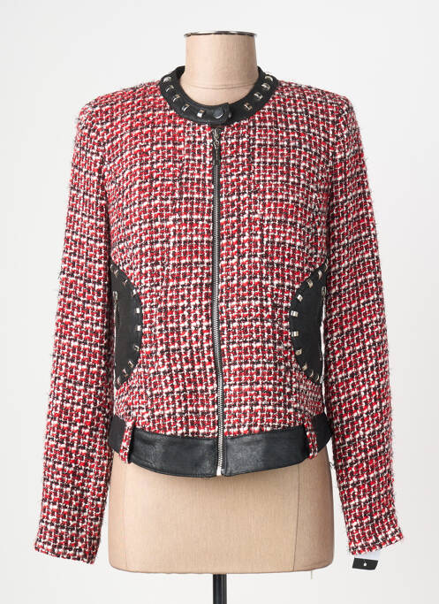 Veste casual col rond rouge EXTENZO PARIS femme