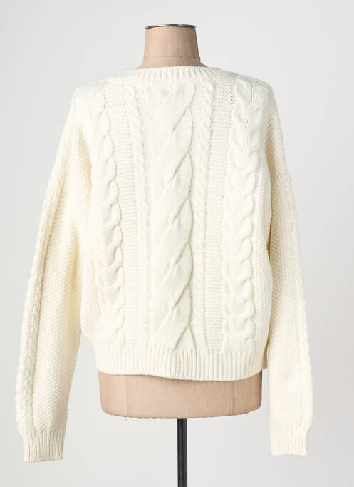 Gilet manches longues fermeture boutonnée sur le devant blanc BANANA MOON femme