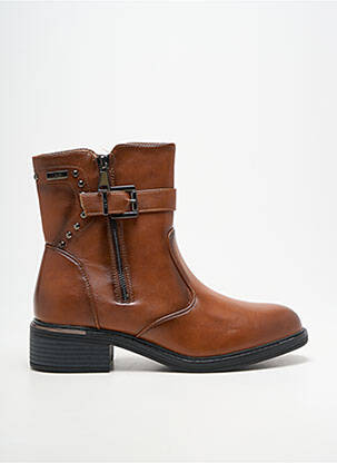 Bottines/boots tissage satiné talon de 4 à 6cm marron LPB femme