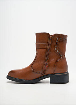 Bottines/boots tissage satiné talon de 4 à 6cm marron LPB femme