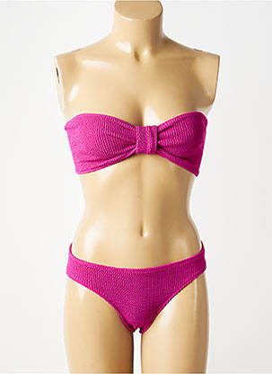 Maillot de bain 2 pièces stretch haut bandeau violet SORBET ISLAND femme