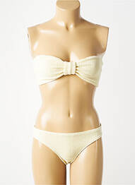 Maillot de bain 2 pièces stretch haut bandeau beige SORBET ISLAND femme