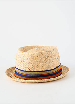 Chapeau imprimé rayures beige AUREGA homme