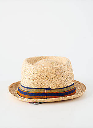 Chapeau imprimé rayures beige AUREGA homme