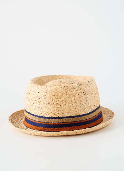 Chapeau imprimé rayures beige AUREGA homme