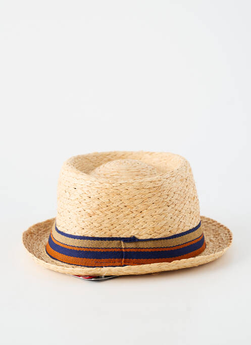 Chapeau imprimé rayures beige AUREGA homme