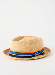 Chapeau imprimé rayures beige STETSON homme