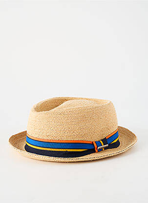 Chapeau imprimé rayures beige STETSON homme