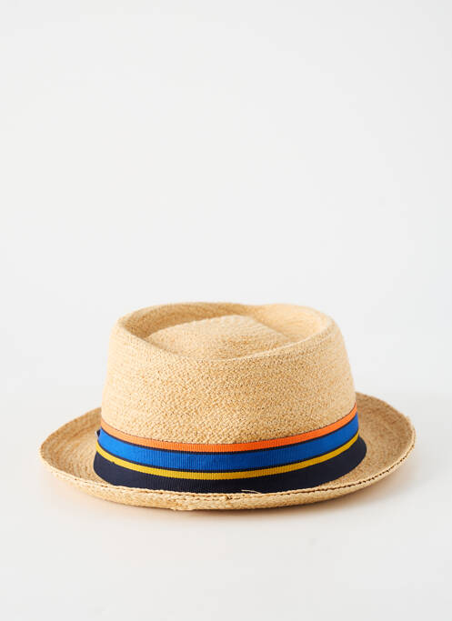 Chapeau imprimé rayures beige STETSON homme