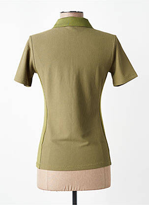 Polo fermeture boutonnée sur le devant manches courtes vert COVALLIERO femme