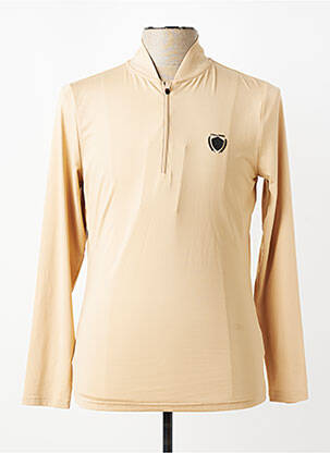 Polo manches longues manches longues beige COVALLIERO homme