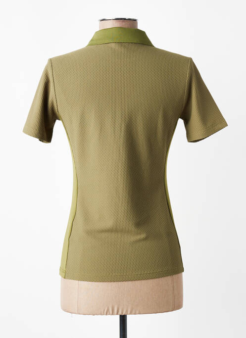 Polo fermeture boutonnée sur le devant manches courtes vert COVALLIERO femme