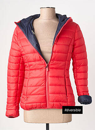Doudoune manches longues a capuche rouge GAZE femme