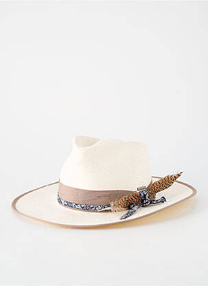 Chapeau imprimé fantaisie blanc STETSON homme