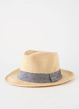 Chapeau imprimé rayures beige STETSON homme