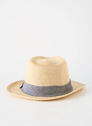 Chapeau imprimé rayures beige STETSON homme
