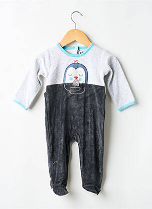 Pyjama fermeture pressionnée gris ABSORBA garcon