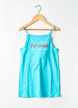 Robe mi-longue col carré fines bretelles bleu BULLE DE BB fille