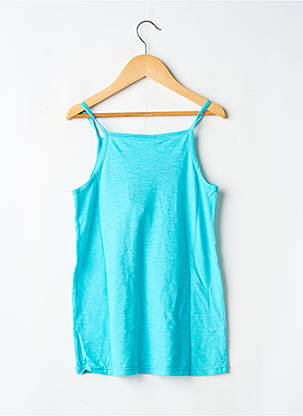 Robe mi-longue col carré fines bretelles bleu BULLE DE BB fille