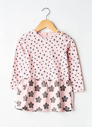 Robe mi-longue col rond manches longues rose BOBOLI fille