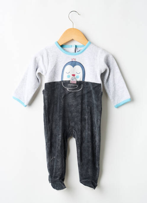 Pyjama fermeture pressionnée gris ABSORBA garcon
