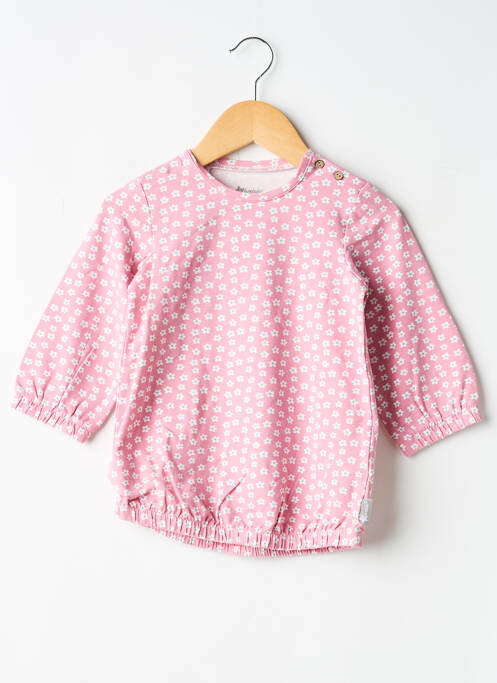 Robe mi-longue col rond manches longues rose STERNTALER fille