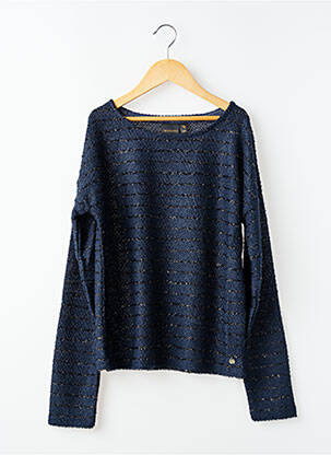 Pull coupe droite manches longues bleu BECKARO fille
