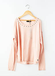 Pull coupe droite manches longues rose BECKARO fille