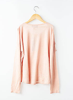 Pull coupe droite manches longues rose BECKARO fille
