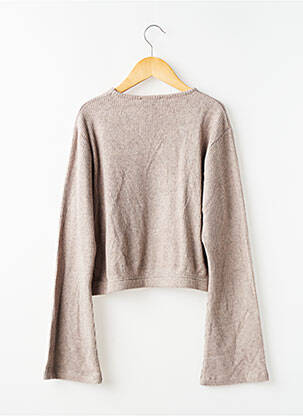 Pull coupe droite manches longues beige LE TEMPS DES CERISES fille
