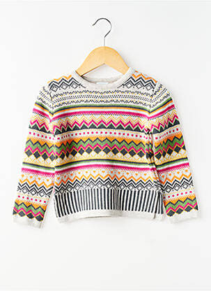Pull coupe droite manches longues rose BOBOLI fille