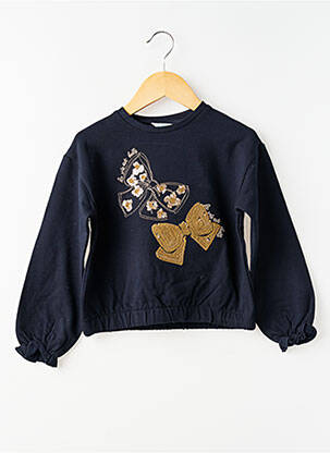 Sweat-shirt broderie manches longues bleu MAYORAL fille