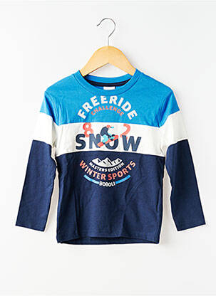 T-shirt manches longues manches longues bleu BOBOLI garçon