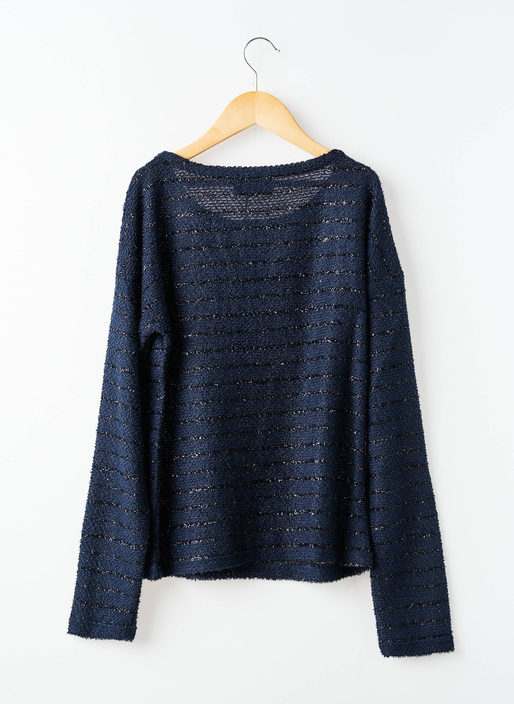 Pull coupe droite manches longues bleu BECKARO fille