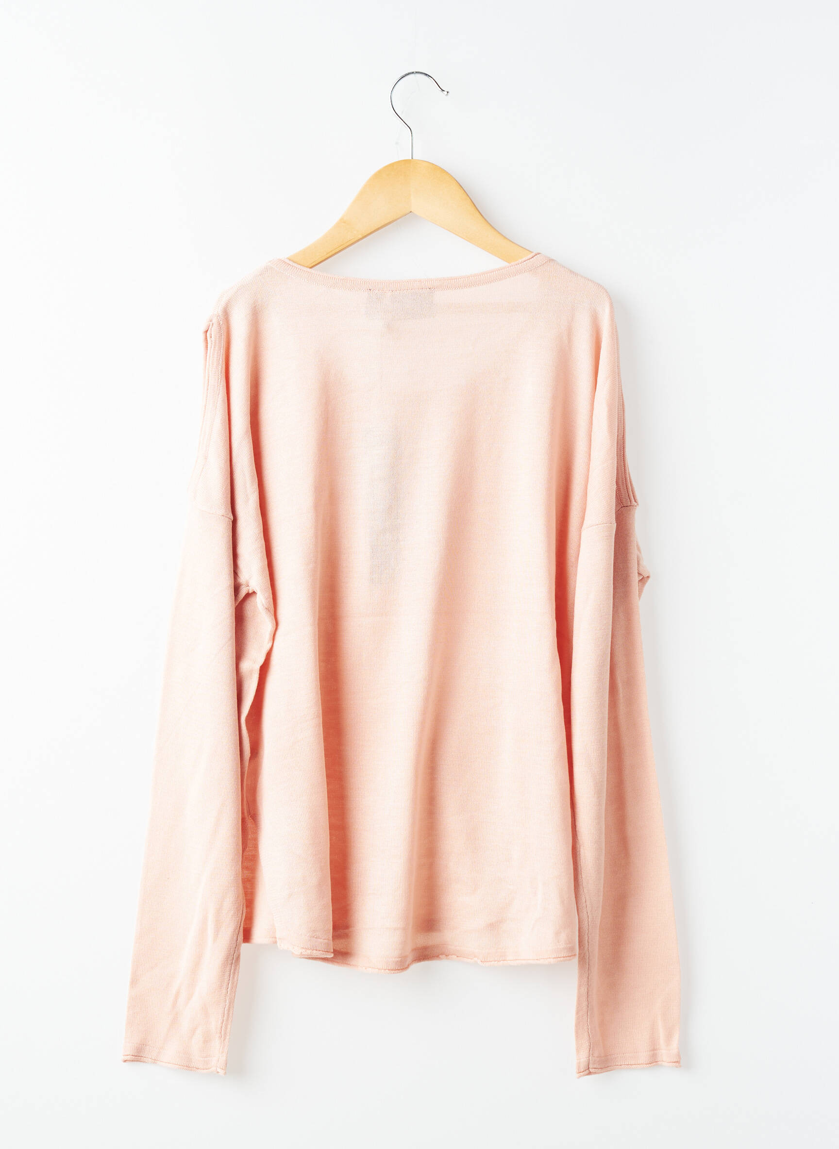 Pull coupe droite manches longues rose BECKARO fille