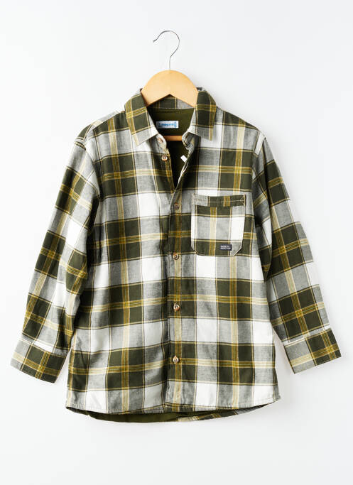 Chemise manches longues coupe droite vert MAYORAL garcon