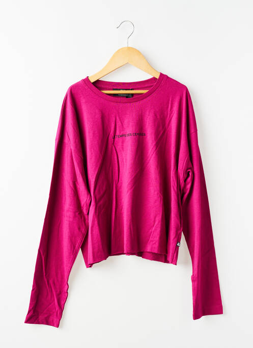 T-shirt coupe droite manches longues violet LE TEMPS DES CERISES fille