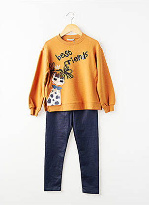 Ensemble pantalon manches longues orange MAYORAL fille