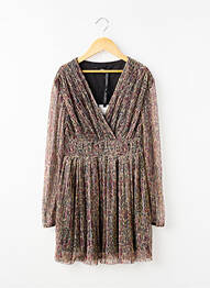 Robe courte imprimé fantaisie manches longues marron LE TEMPS DES CERISES fille