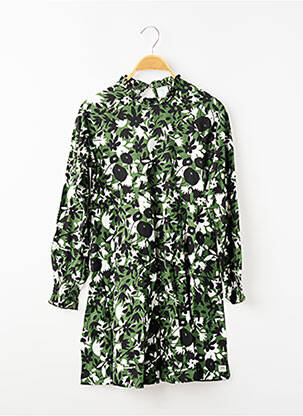 Robe mi-longue col rond manches longues vert BOBOLI fille