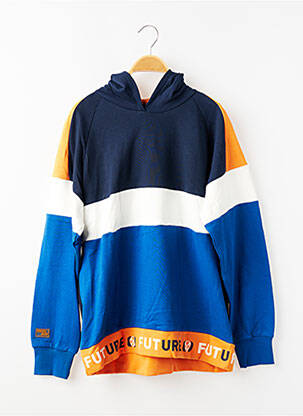 Sweat-shirt à capuche manches longues manches longues bleu BOBOLI garcon