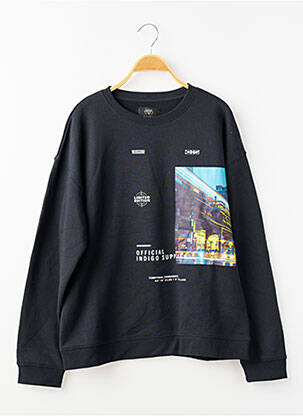 Sweat-shirt sérigraphie floquée manches longues noir LE TEMPS DES CERISES garcon
