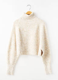 Pull coupe droite manches longues beige LE TEMPS DES CERISES fille
