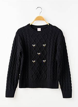 Pull maille tricot manches longues noir BOBOLI fille