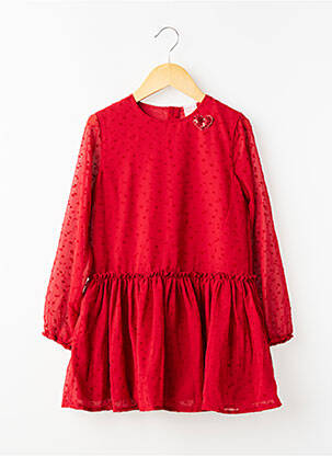 Robe courte manches longues manches longues rouge BOBOLI fille