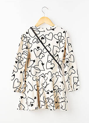 Robe courte manches longues manches longues beige MAYORAL fille