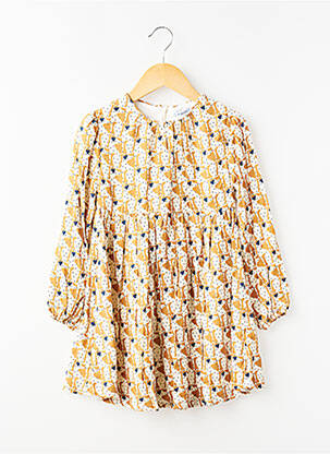 Robe mi-longue fermeture zippée au dos manches longues blanc MAYORAL fille