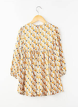 Robe mi-longue fermeture zippée au dos manches longues blanc MAYORAL fille