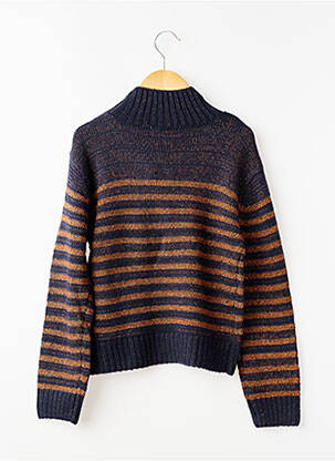 Pull coupe droite manches longues bleu BOBOLI fille