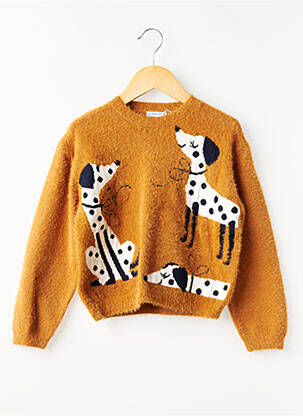 Pull maille maille poilu manches longues marron MAYORAL fille